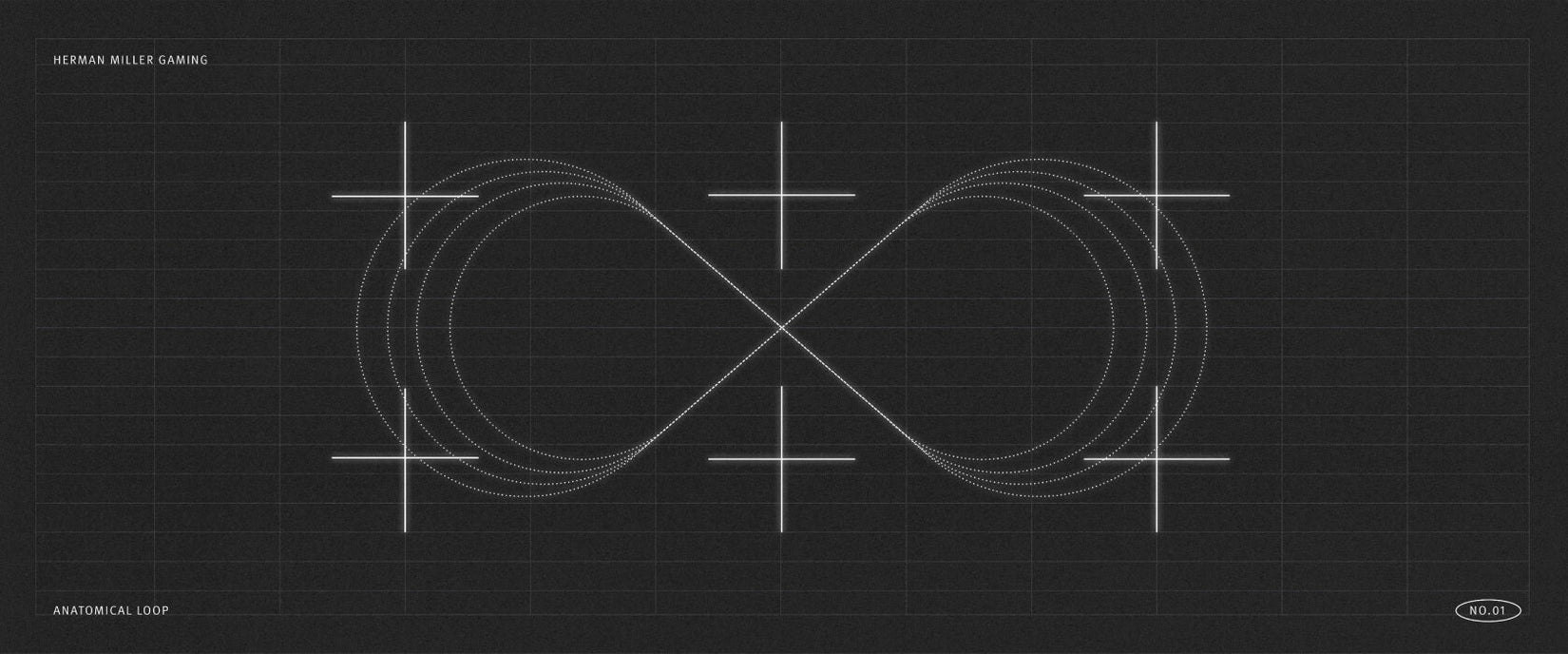Graphique de style scientifique représentant une boucle anatomique - chiffre huit couché sur le côté