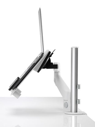 Close-up of seat adjustment controls on a mineral Aeron office chair