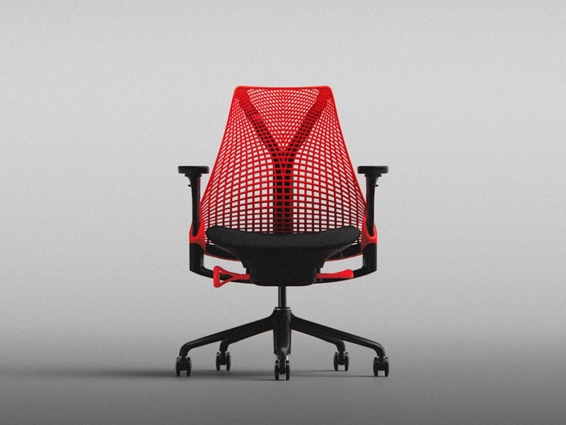Vue de face du fauteuil gaming Sayl en noir et rouge