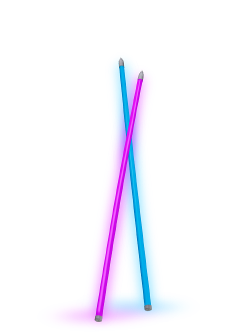 Lampes néon Hay, une rose et une bleue.