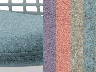 Gros plan du tissu Blazer de Camira qui met en évidence la texture et les coutures.