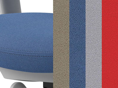 Gros plan sur le tissu Aquarius de Camira, qui met en valeur la texture et les coutures.