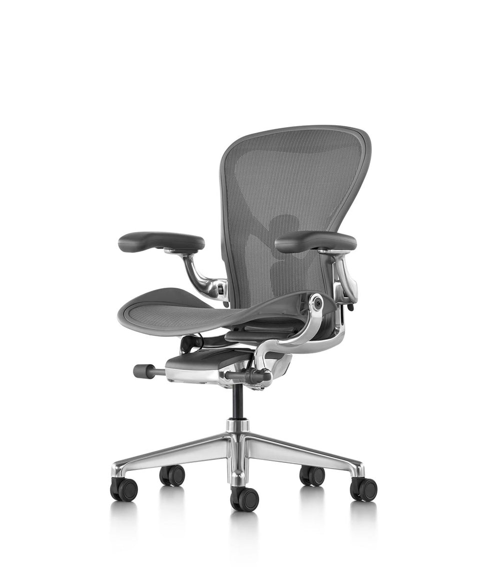 Siège de bureau Aeron en aluminium poli