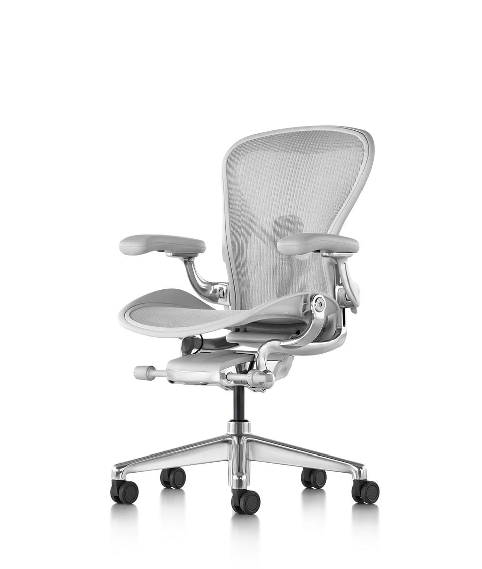 Siège de bureau Aeron en aluminium poli