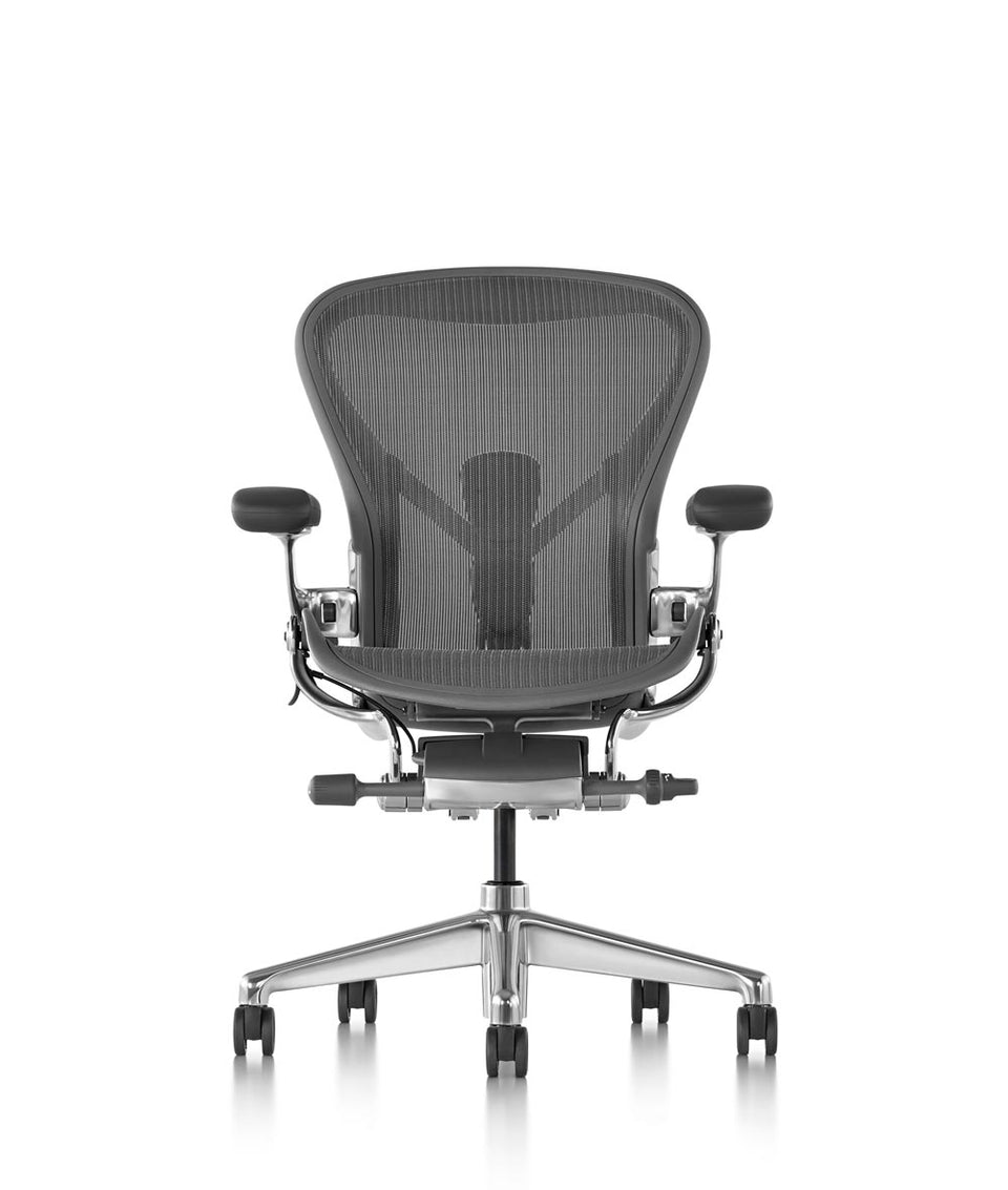Siège de bureau Aeron en aluminium poli