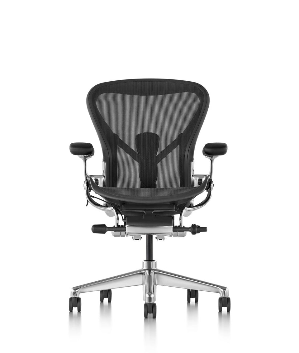 Siège de bureau Aeron en aluminium poli