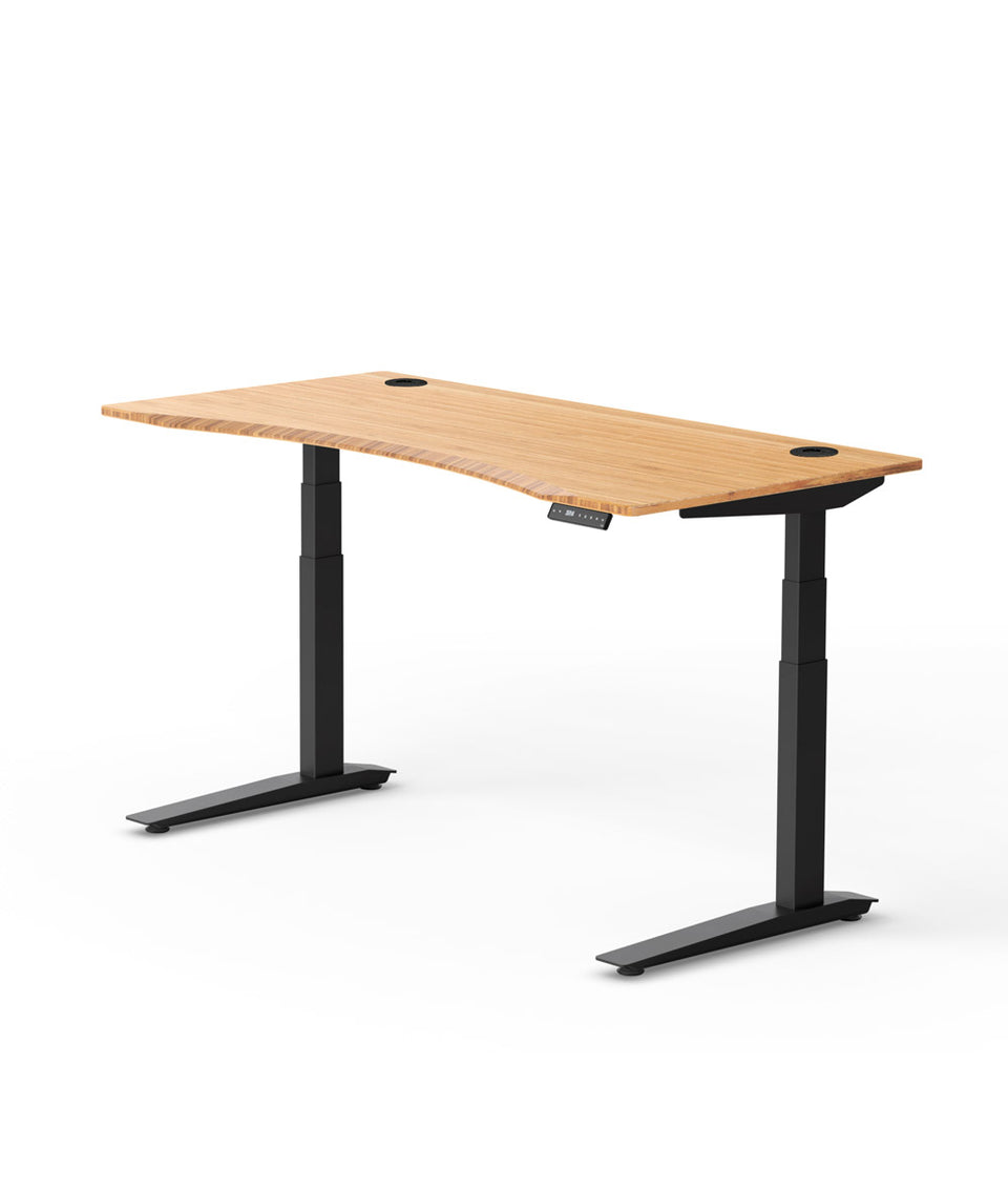 Bureau assis-debout Jarvis Fully Contour en bambou