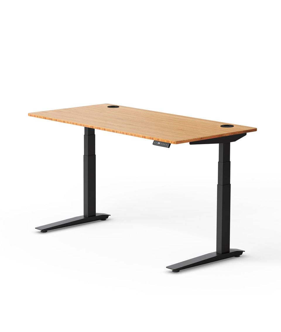 Bureau assis-debout Jarvis Fully en bambou