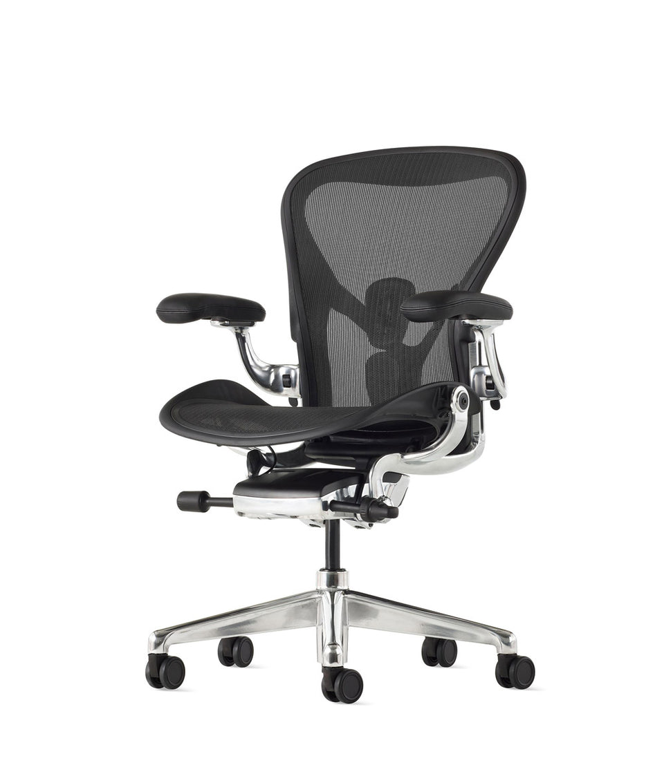 Siège de bureau Aeron en aluminium poli